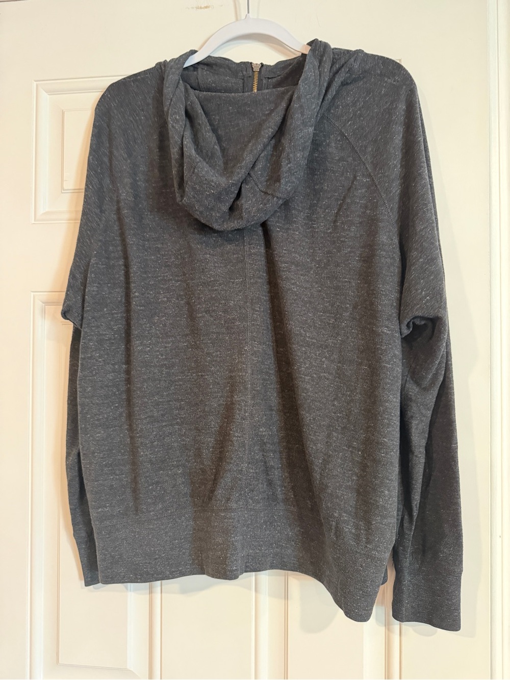 Nike women’s plus size Charcoal Zip-Up Hooded Sweatshirt with White Logo - Picture 3 of 3
